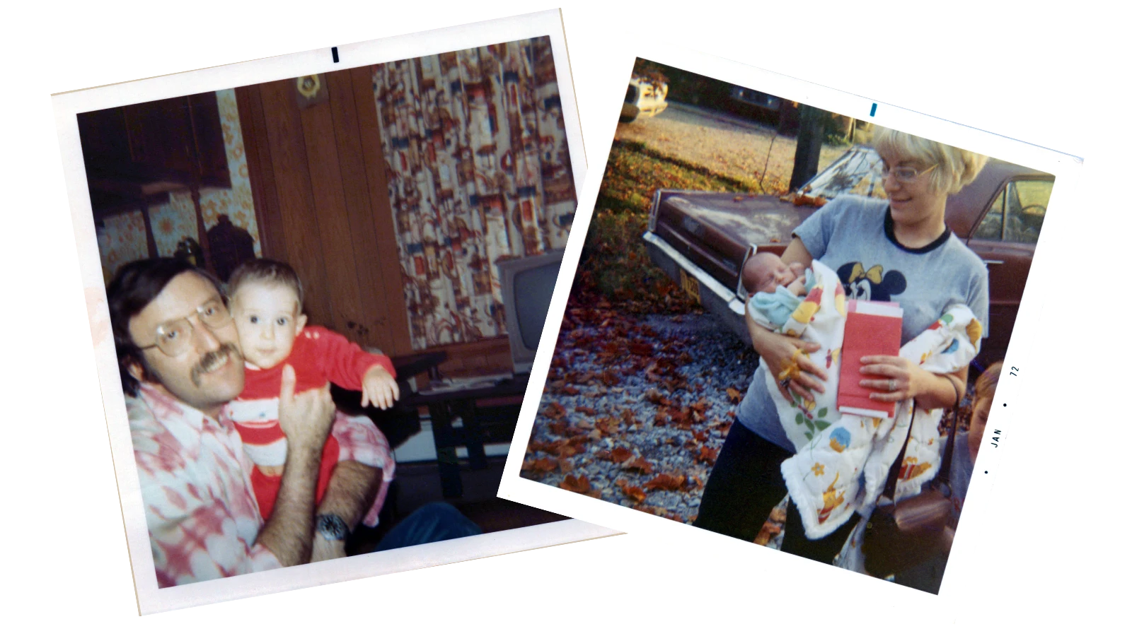 Baby Daniel with dad and mom in the 1970s